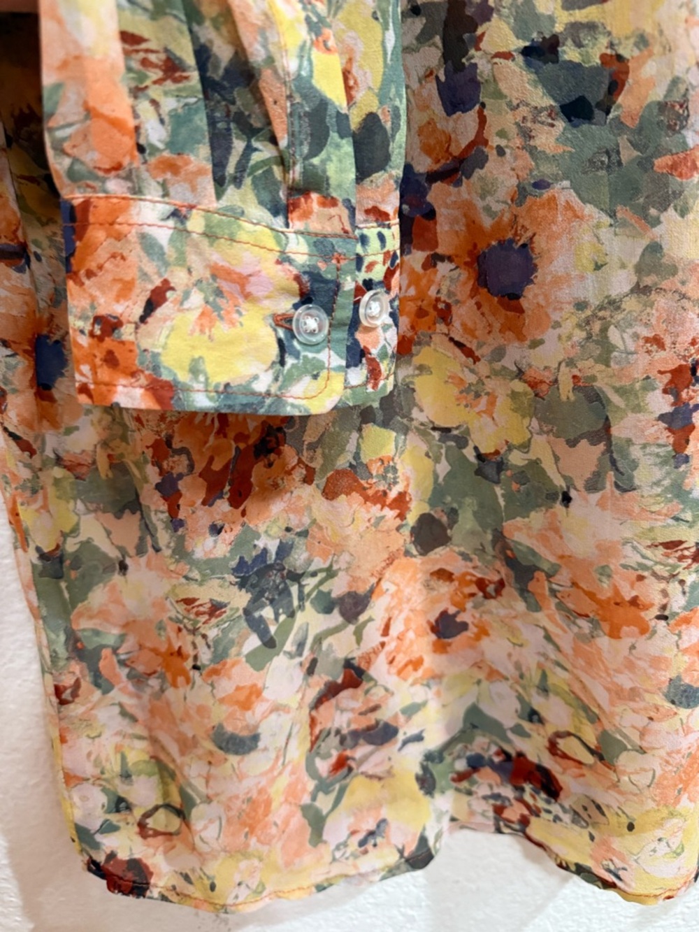 ORVIS Long Sleeve blouse  Multi-color Floral Print Pattern Medium - Picture 3 of 13